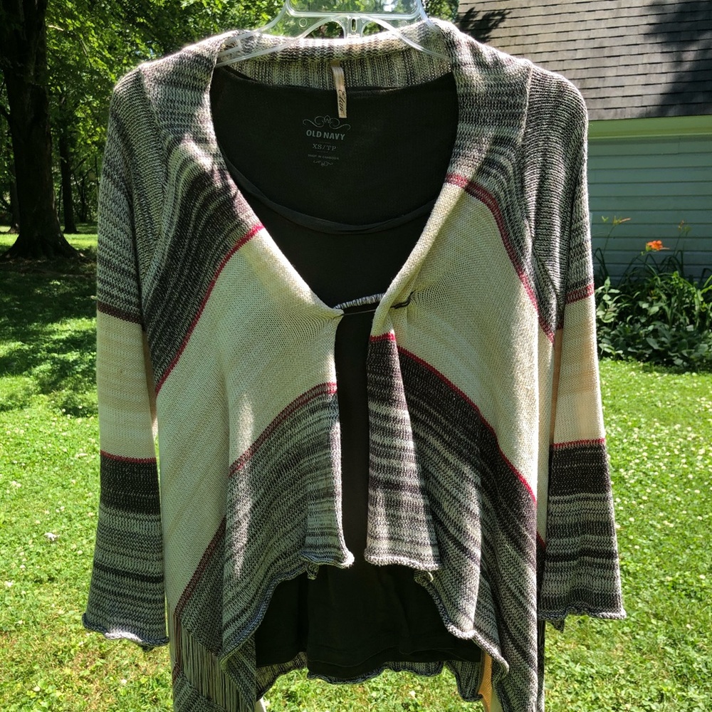 Cardigan and 3/4 Olive shirt. Selling together.